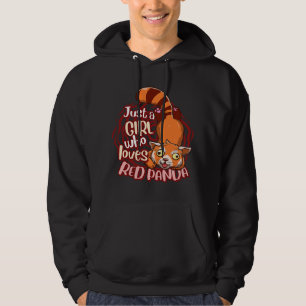 Cute Red Panda är bara en flicka som Kärlek Red Pa Hoodie
