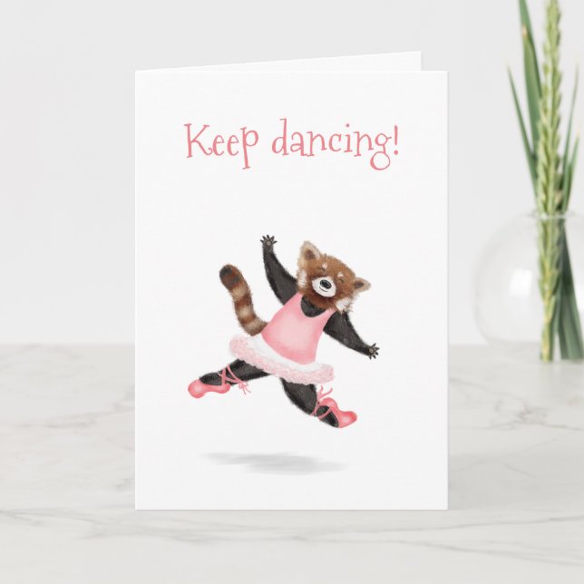 Cute Red panda 'behålla dans'-kort Kort (Framsida)