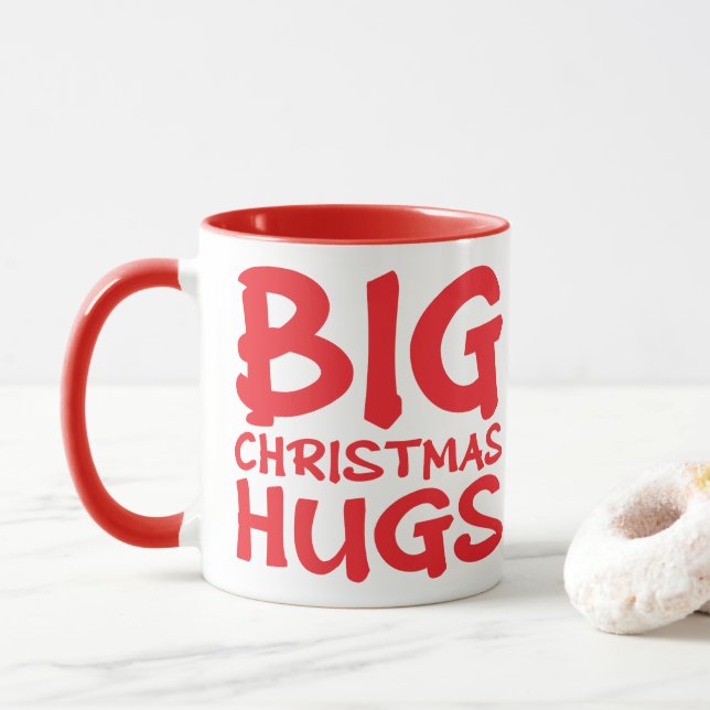 Cute red panda big Christmas hugs mug Mugg (Med munk)