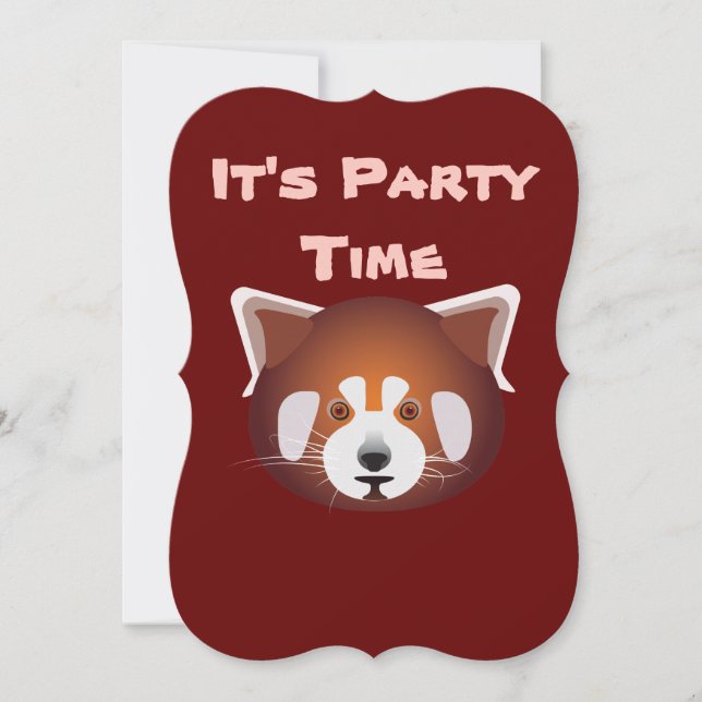 Cute Red Panda Birthday-inbjudan Inbjudningar (Framsida)