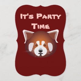 Cute Red Panda Birthday-inbjudan Inbjudningar