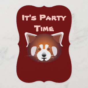Cute Red Panda Birthday-inbjudan Inbjudningar