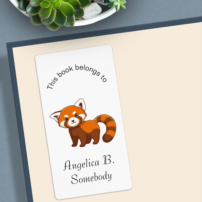 Cute Red Panda Bookplate Fraktsedel (Skapare uppladdad)