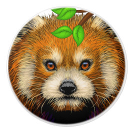 Cute Red Panda Ceramic Knobs Knopp