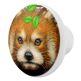Cute Red Panda Ceramic Knobs Knopp