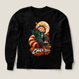 Cute Red Panda Chill Mode Girls Long Sleeve T-Shir T Shirt