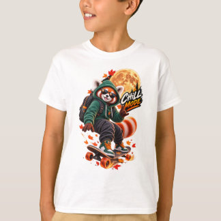 Cute Red Panda Chill Mode Skater Kids T-Shirt