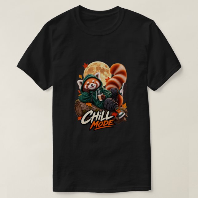 Cute Red Panda Chill Mode T Shirt (Design framsida)