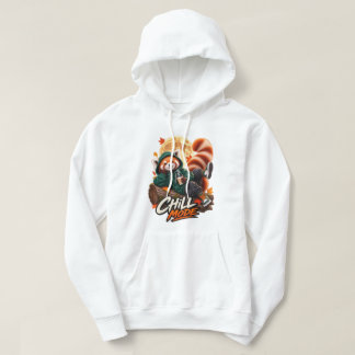 Cute Red Panda Chill Mode White Hoodie