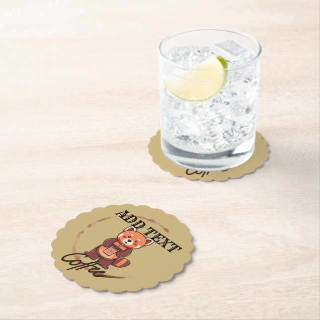 Cute Red panda-djur kaffe Tea anpassningsbar Shop  Underlägg Papper (Insitu)