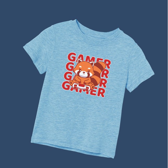 Cute Red Panda Gaming Älskare Boy T Shirt (Skapare uppladdad)