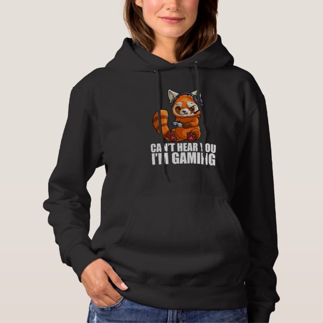 Cute Red Panda Gaming Can't Hear You I'm Gaming Re T Shirt (Framsida)