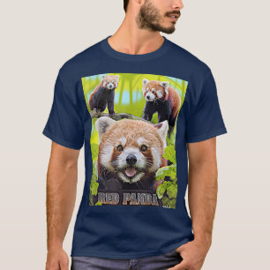 Cute Red Panda i Vilden Montage som illustreras T Shirt