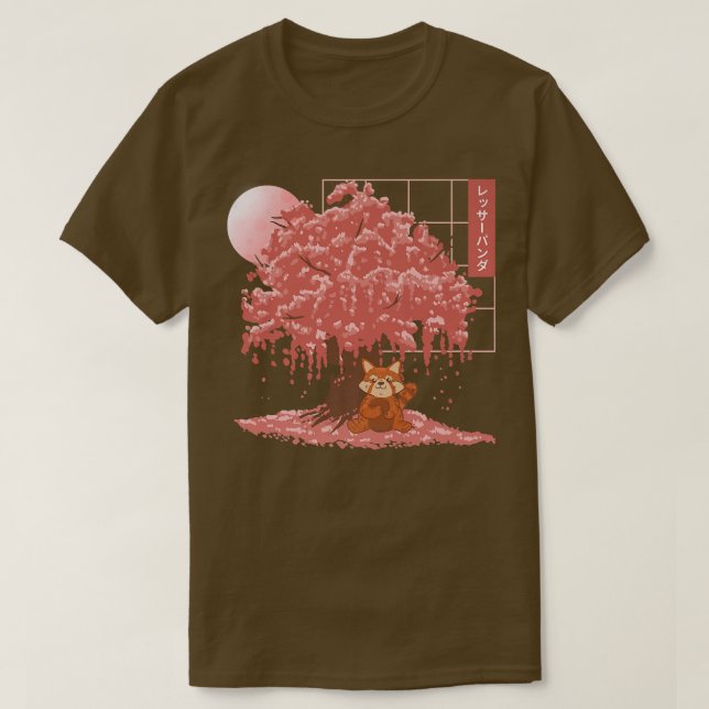 Cute Red Panda Japansk Cherry Blommar Red Panda T Shirt (Design framsida)