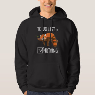 Cute Red Panda Lazy Tired Chidge för att göra list Hoodie