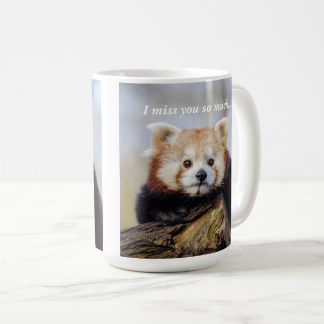 Cute Red Panda Miss You så mycket Kaffemugg (Framsida höger)