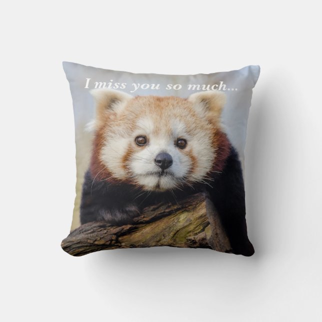 Cute Red Panda Miss You så mycket Kudde (Framsida)