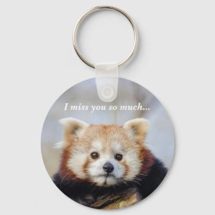 Cute Red Panda Miss You så mycket Nyckelring