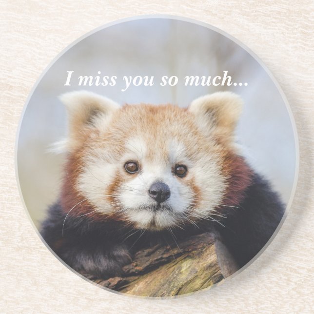 Cute Red Panda Miss You så mycket Underlägg (Framsidan)