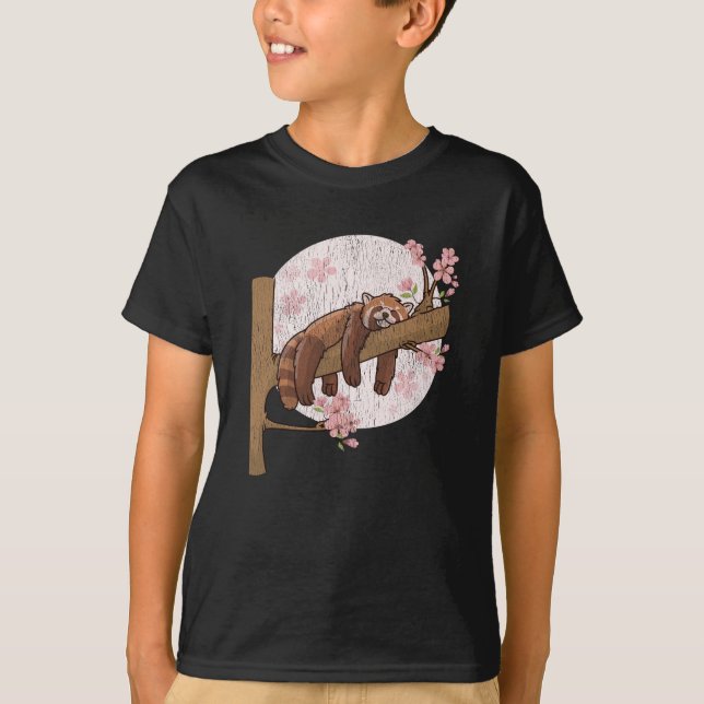 Cute Red Panda Nap Lazy Sleeping Animal T Shirt (Framsida)