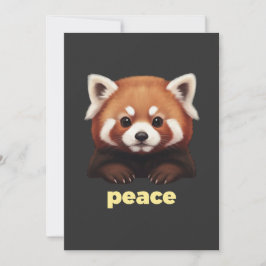 Cute Red Panda "Peace" Illustration for Kids & Nur Inbjudningar