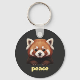 Cute Red Panda "Peace" Illustration for Kids & Nur Nyckelring