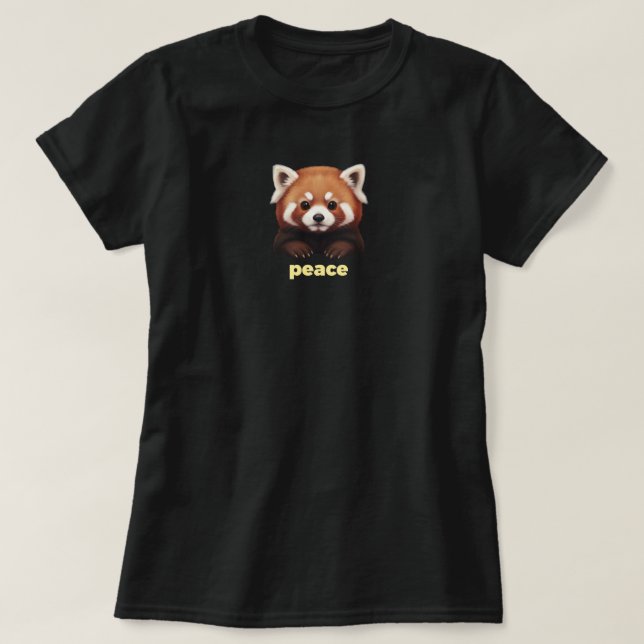 Cute Red Panda "Peace" Illustration for Kids & Nur T Shirt (Design framsida)