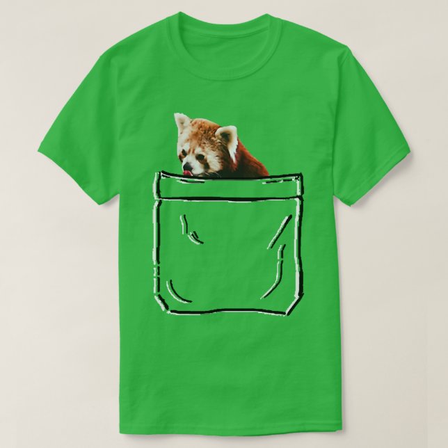 Cute Red Panda Pocket T Shirt (Design framsida)