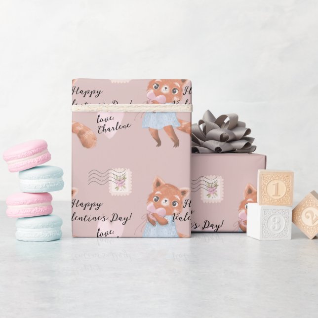 Cute Red Panda Postal Brev Alla hjärtans dag Presentpapper (Baby Shower)