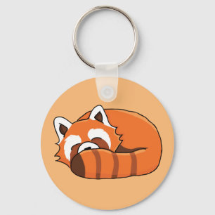 Cute Red Panda Sleeping Nyckelring