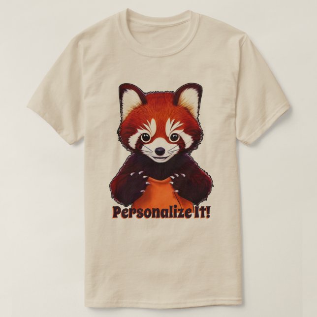 Cute Red Panda T-Shirt (Design framsida)