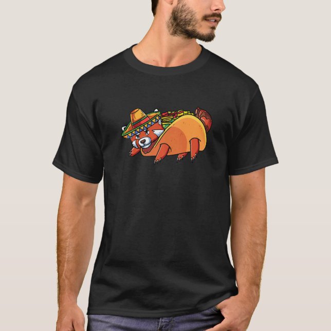 Cute Red Panda Taco Red Panda T Shirt (Framsida)