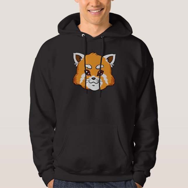 Cute Red Panda-utrotningshotade Red Cat-Bear Wildl Hoodie (Framsida)