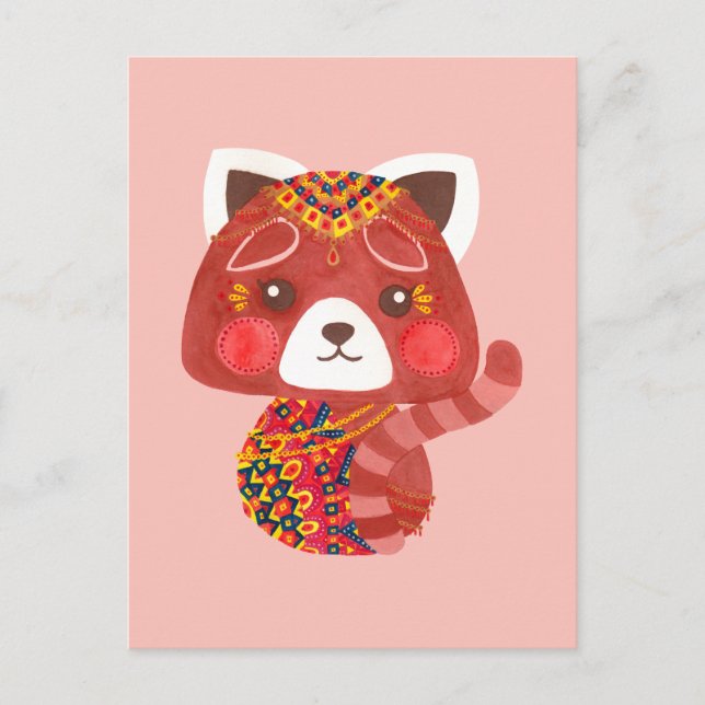 Cute Red Panda Vykort (Framsida)
