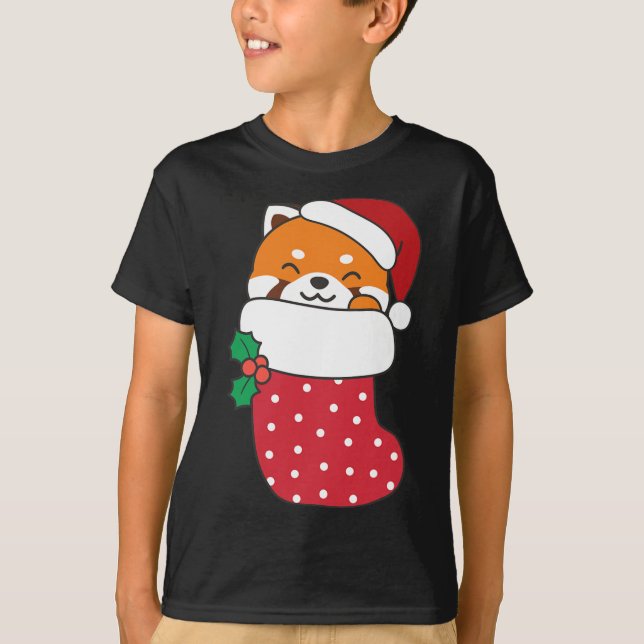 Cute Red Pandas i julklapp för julklapp T Shirt (Framsida)