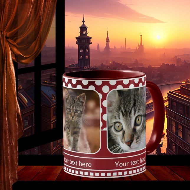Cute Red Personlig Cat Photo Mugg (Skapare uppladdad)