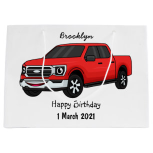 Cute Red pickup lastbil tecknad illustration
