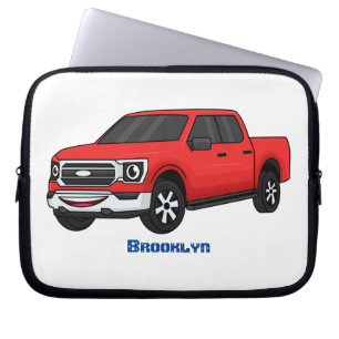 Cute Red pickup lastbil tecknad illustration Laptop Fodral