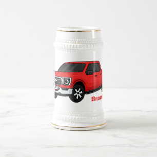 Cute Red pickup lastbil tecknad illustration Sejdel