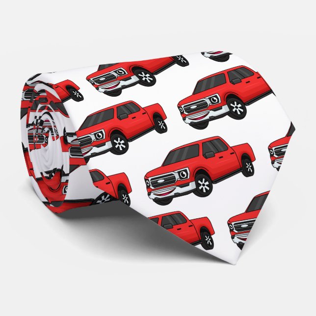 Cute Red pickup lastbil tecknad illustration Slips (Rullad)