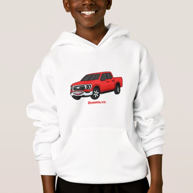 Cute Red pickup lastbil tecknad illustration T Shirt (Framsida)