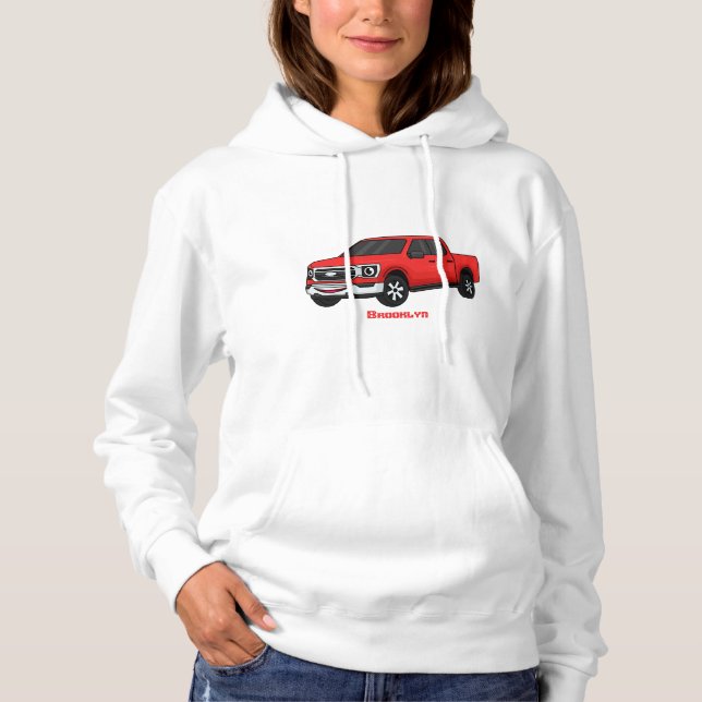 Cute Red pickup lastbil tecknad illustration T Shirt (Framsida)