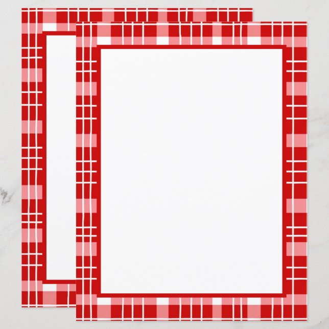Cute Red plaid älskare papprare lakan (Fram/baksida)