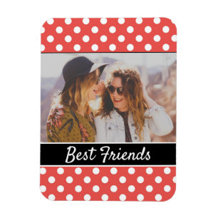 Cute Red Polka Dot Anpassningsbar Photo Anpassning Magnet