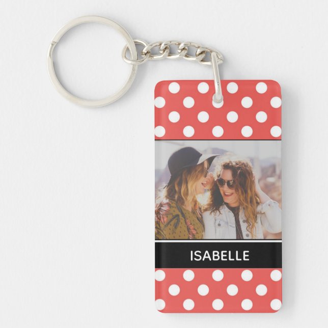 Cute Red Polka Dot Anpassningsbar Photo Personlig (Framsidan)