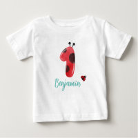 Cute Red Polka dot Ladybug 1st Birthday party namn