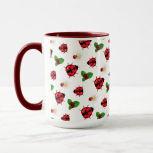 Cute Red Polka dot Ladybug-Daisy sommar Mugg