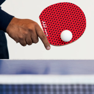 Cute Red Polka dot Ladybug Födelsedagsfest Mönster Pingisracket