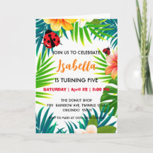 Cute Red Polka dot Ladybug sommardjungel Birthday