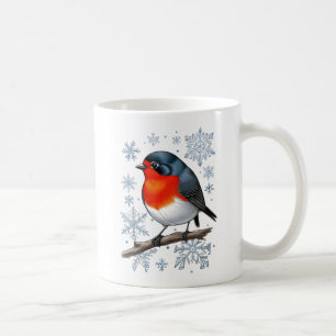 Cute Red Robin Bird Kaffemugg